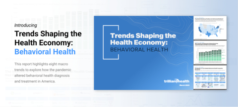 The Trends Shaping the Health Economy: Behavioral Health report highlights eight macro trends to explore how the pandemic altered behavioral health diagnosis and treatment in America. (Photo: Business Wire)