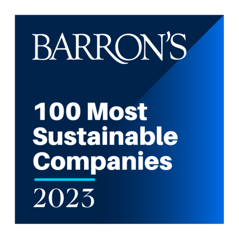 Graphic: Aptar Named One of Barron's 100 Most Sustainable Companies (logo used with permission of Barron's)