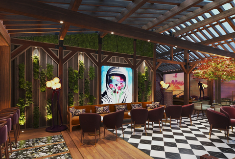3D rendering of the first CLUB 3 rooftop bar. (Graphic: Business Wire)