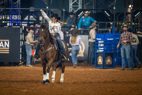thumbnail Breakaway roper and American Rodeo winner Jackie Crawford. Photo credit Michael Clark.