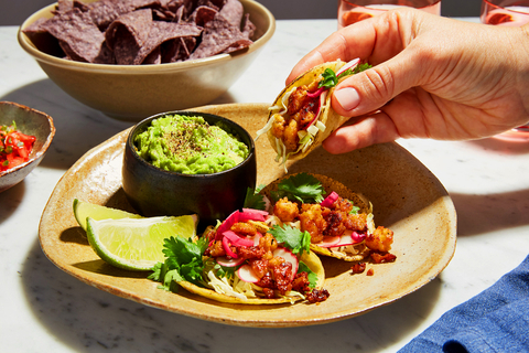 Mouthwatering street tacos made with flavorful pan-fried cultivated pork by Fork & Good (Photo: Business Wire)