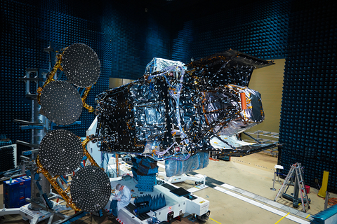The new UV-visible spectrometer, operated by Intelsat for NASA and the Smithsonian Astrophysical Observatory, will be hosted on the Intelsat 40e (IS-40e) satellite (seen here) set for launch next month. (Photo: Business Wire)