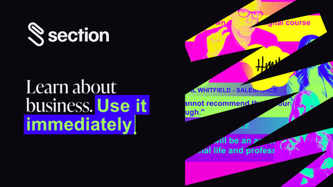 Section's new brand identity uses highlighters, post-its, and editing marks to reflect the real working and learning process. (Graphic: Business Wire)