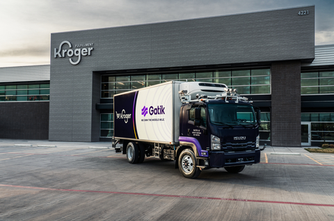 Gatik’s autonomous trucks will provide a continuous service loop from Kroger’s Fulfillment Center in Dallas, enabling increased delivery frequency, reliability and responsiveness. (Photo: Business Wire)
