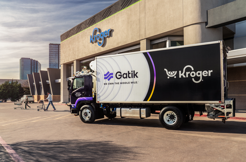 Gatik’s medium-duty autonomous box trucks will transport fresh, customer-favorite products from a Kroger Customer Fulfillment Center (CFC) in Dallas, Texas, to multiple retail locations. (Photo: Business Wire)