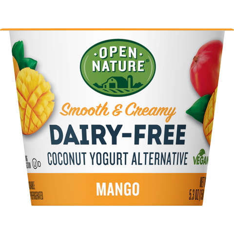 Open Nature Dairy-Free Coconut Yogurt Alternatives available in Mango flavors. Photo Courtesy: Albertsons Companies
