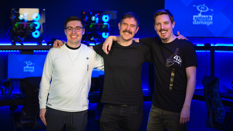 (From L to R) Gaming Creator Mike ‘shroud’ Grzesiek, Splash Damage's Creative Director Lance Winter and gaming creator Chris ‘Sacriel’ Ball (Photo: Business Wire)