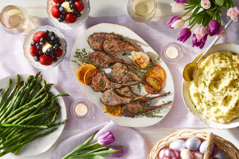The Fresh Market is offering a variety of ready-to-heat and ready-to-cook meal options for Easter, including a Lamb Meal for Two. For tips and tricks on preparing the meal, guests are invited to participate in a shoppable livestream on March 23 at 7 PM EST with Emmy Award winning Lifestyle Host and TV Personality Chef Anna Rossi! A replay will be available after the livestream. (Photo: The Fresh Market)
