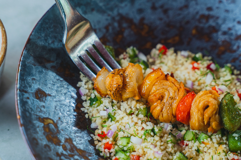 GOOD Meat cultivated chicken with couscous and vegetables (Photo: Eat Just, Inc.)