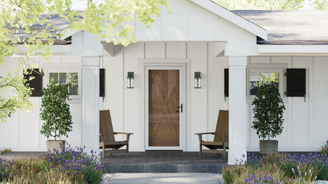 The Impressions integrated storm and entry door system is the first of its kind, with the storm door integrated flush into the brickmould portion of the door frame, creating a purposeful, cohesive unit that provides a seamless look. (Photo: Business Wire)