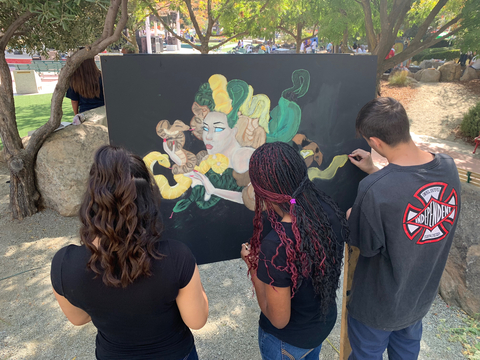 Learn4Life high school students paint bright futures during Student Art Month (Photo: Business Wire)