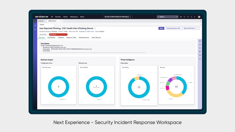 Next Experience - Security Incident Response Workspace (Photo: Business Wire)