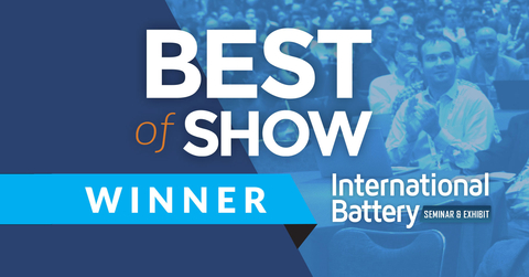 original Amprius Wins Best of Show New Product Award at 2023 International Battery Seminar (Graphic: Business Wire)