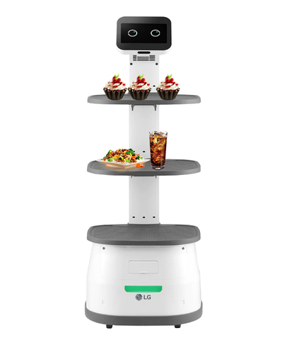 Award-winning robotics integrator, RobotLAB, has been tapped by B2B technology leader LG Business Solutions USA to support the expanded integration of LG’s state-of-the-art CLOi ServeBot (pictured) and CLOi GuideBot in commercial venues across the United States. (Graphic: Business Wire)