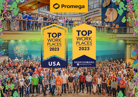 Promega has been named a 2023 Madison Area Top Workplace, ranking second among large employers in the region. The biotechnology manufacturer was honored with a 2023 Top Workplaces USA award earlier this year. Promega won both regional and national Top Workplaces honors in 2022. (Photo: Business Wire)