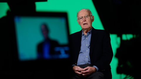 Gordon Moore, co-founder of Intel, is interviewed in 2015 on the 50-year anniversary of Moore's Law. Intel and the Gordon and Betty Moore Foundation announced that company co-founder Gordon Moore died on March 24, 2023, at the age of 94. (Credit: Intel Corporation)