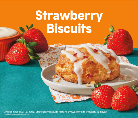 Popeyes® Introduces NEW Strawberry Biscuits to Make Your Day a Little Sweeter. (Graphic: Business Wire)