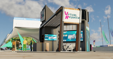 Virtual Regatta booth where visitors can access the online game through the metaverse. (Photo: Business Wire)