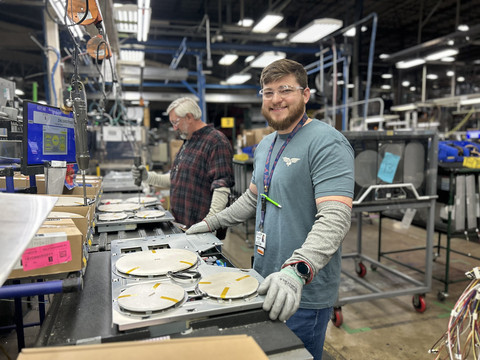 Brandon Hunter, Team Leader at Roper Corporation in LaFayette, GA, is working on the new induction cooktop line. (Photo: GE Appliances, a Haier company)