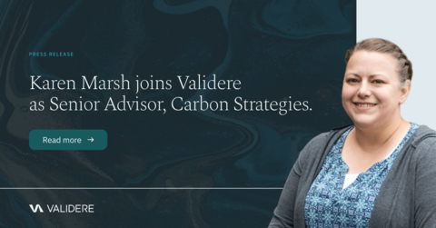 A former senior environmental engineer for the U.S. Environmental Protection Agency (EPA), Karen Marsh joins Validere as Senior Advisor, Carbon Strategies. (Graphic: Business Wire)