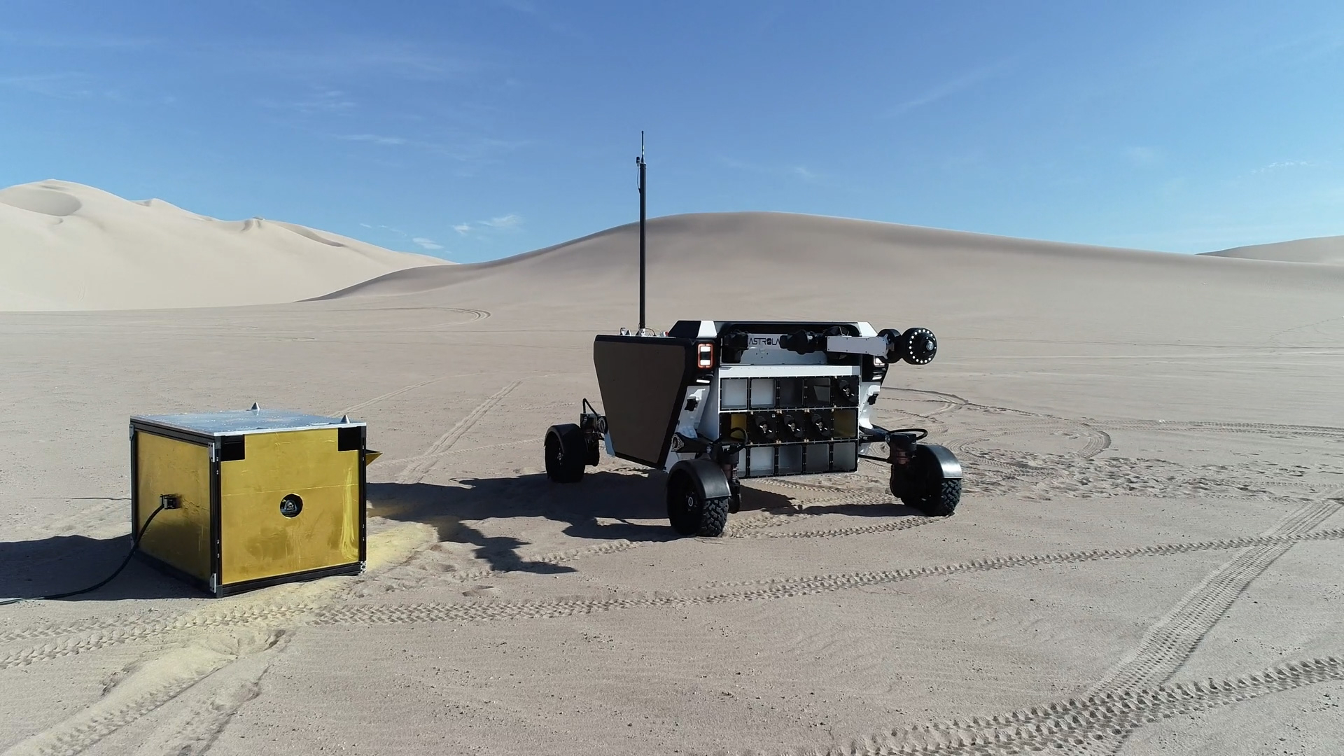 Video from testing of Astrolab's FLEX Rover and its robotic arm. The testing was conducted near Death Valley, Calif.