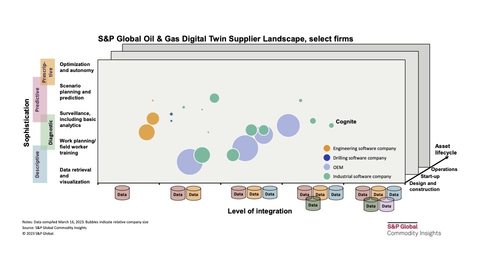 original S&P Global Oil & Gas Digital Twin Supplier Landscape, select firms (Graphic: Business Wire)