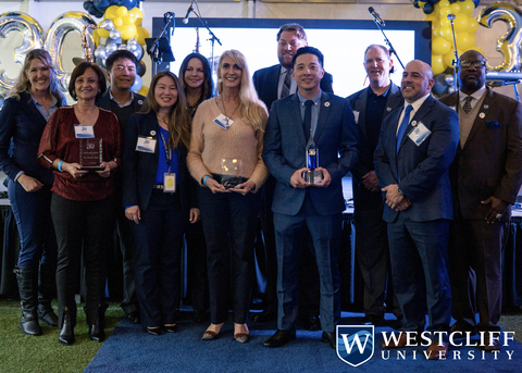 original In honor of Westcliff University’s 30th-anniversary recognitions were presented across multiple categories, awards included: Dr. Julie Ciancio, Vice President and Dean of Global Engagement for staff impact, Marko Nino, Associate Faculty at College of Business and Affiliate Institution Coordinator for faculty impact, Edward Trent, General Council for lifetime impact, President and CEO Dr. Anthony Lee in honor of his leadership impact. (Photo: Westcliff University)