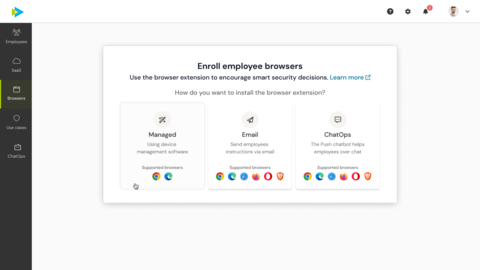 Push browser extension enrollment options for IT (Graphic: Business Wire)