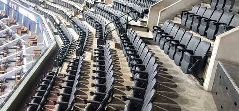 Newly installed Quattro seats by Hussey Seating Company await the next NBA or NHL game in American Airlines Center. (Photo: Business Wire)