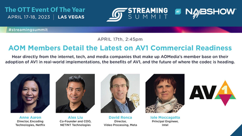 Register for the upcoming AOMedia panel discussion at the NAB Streaming Summit on Monday, April 17 at 2:45 p.m. (Graphic: Business Wire)