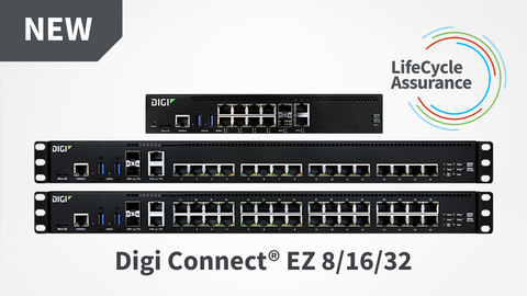 thumbnail Digi Connect EZ 8/16/32 comes with a one-year subscription to Digi’s LifeCycle Assurance Program, providing customers with access to Digi Remote Manager Premier edition and 24/7 expert technical support. (Photo: Business Wire)