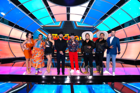 EstrellaTV’s award-winning entertainment competition series "Tengo Talento, Mucho Talento" returns for season 27 with a new cast, new set, and an energized pool of contestants trying to win the $100,000 grand prize. The series premiere is Monday, April 17 at 9 p.m./8 p.m. CT, and the show will air daily Monday through Thursday at that time. Returning judges Pepe Garza and acclaimed singer/artist Carolina Ross are joined by two new judges, comedian/actress La India Yuridia and award-winning singer/songwriter Joss Favela. Award-winning artist Luis Coronel returns as host and is joined by co-host Gisselle Bravo (Don Cheto Al Aire, Venga la Alegria). Los Pelillios return as the backstage reporters. Shown are, l to r: co-host Gisselle Bravo, Season 27 Judges La India Yuridia, Carolina Ross, Joss Favela, and Pepe Garza; backstage reporters Los Pelillos (Parra and Tony), and co-host Luis Coronel. (Photo: EstrellaTV)