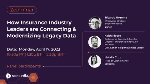 To register for "Sensedia Presents LinkedIn Live Expert Panel Discussion: How Insurance Industry Leaders are Connecting & Modernizing Legacy Data" visit: https://bit.ly/3KnaHJj (Graphic: Business Wire)