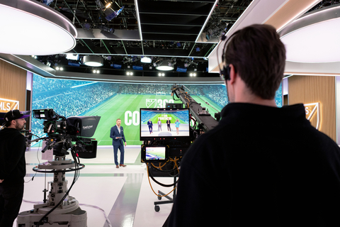 MLS's new production facility at NEP's New York Metropolis Studio. It includes three corresponding control rooms for Spanish and English-language pre, post, and whip-around shows. (Image courtesy: MLS)