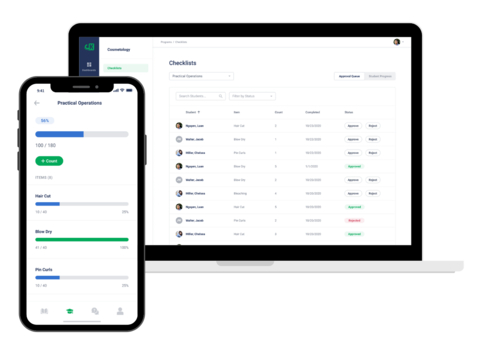 original CourseKey's Skills Tracker helps trade and vocational students easily track their skill attainment in a student-driven, mobile-first solution. Students gain improved access to their program progress, helping them stay on track to graduate. (Graphic: Business Wire)