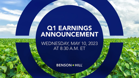 Benson Hill, Inc. (NYSE: BHIL, the “Company” or “Benson Hill”), a food tech company unlocking the natural genetic diversity of plants, announced today that it will release its financial results for the first quarter ending March 31, 2023, before the market opens on Wednesday, May 10, 2023. (Graphic: Business Wire)
