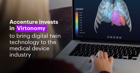 Accenture has made a strategic investment, through Accenture Ventures, in Virtonomy, a provider of data-driven simulations that use existing patient data and digital twin technology to bring life-saving medical devices to market more quickly. (Photo: Business Wire)