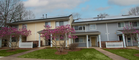 Spring is in the air at Fort Meade, and these newly renovated townhomes will soon welcome service members and their families. (Photo: Business Wire)