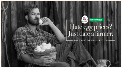 JUST CRACK AN EGG PARTNERS WITH FARMERSONLY.COM TO HELP SOLVE THE EGG CRISIS (Photo: Business Wire)