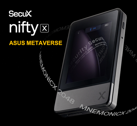 SecuX Nifty-X hardware wallet MnemonicX 2048 soulbound cold wallet empowered by ASUS Metaverse (Photo: Business Wire)