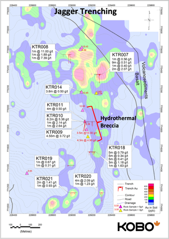 Figure 4: Jagger Zone Trench and Rock Sample Map (Graphic: Business Wire)