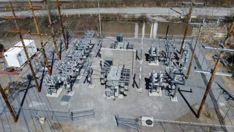 Aerial view of Midland, Pennsylvania new substation expansion (Photo: Business Wire)
