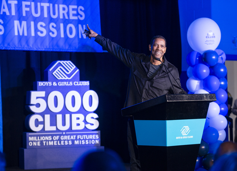 Boys & Girls Club alum and National Spokesperson, Denzel Washington delivered keynote speech at Boys & Girls Club of South Elgin, reflecting on meaningful mission moments, empowering brand supporters and unifying communities in a shared commitment to serving today’s kids. (Photo: Business Wire)