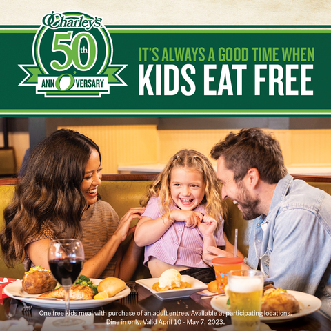 O'Charley's is celebrating 50 years of Good Food and Good Times with the return of Kids Eat Free! (Photo: Business Wire)