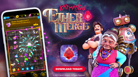 Falcon’s Beyond launches first mobile game – Katmandu: EtherMerge. (Graphic: Business Wire)