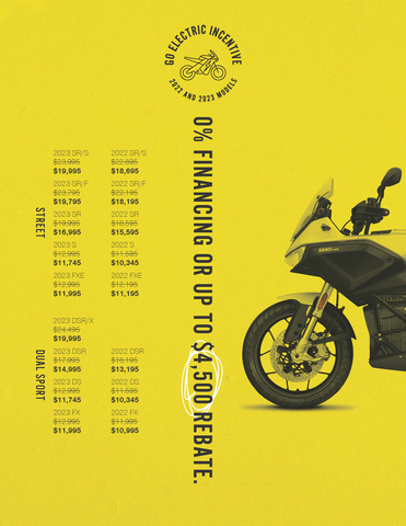 Zero Motorcycles Go Electric Incentive Pricing (Graphic: Business Wire)