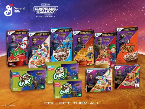 General Mills’ fan-favorite brands team up with Marvel Studios' “Guardians of the Galaxy Vol. 3” to launch out-of-this-world, limited-edition products inspired by the film (Photo: Business Wire)
