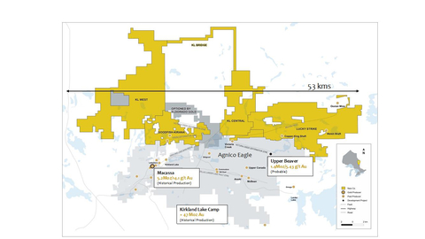 Map 1 Combined land package, approximately 36,300 hectares (363 km2)1 (Graphic: Business Wire)