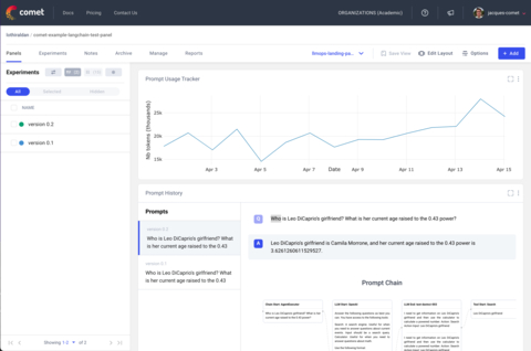 Prompt Usage Tracker: Now teams can monitor prompt usage at project and experiment levels, providing granular insights for better understanding. (Graphic: Business Wire)