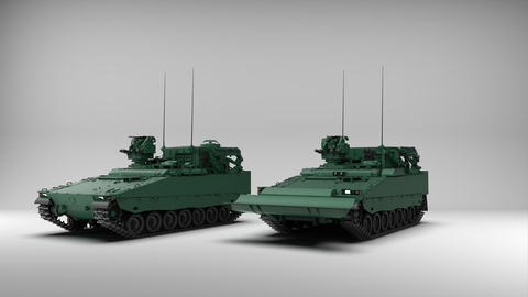 The two new BAE Systems CV90 variants for the Swedish Army–the Forward Maintenance vehicle (left) and the Combat Engineer vehicle (right)–will be produced by Ritek AS of Norway. (Credit: BAE Systems)